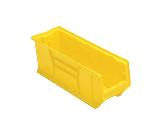 QUANTUM STORAGE SYSTEMS K-QUS951YL-4 4-Pack Plastic Storage Stacking Hulk Container, 23-7/8 inch x 8-1/4 inch x 9 inch, Yellow