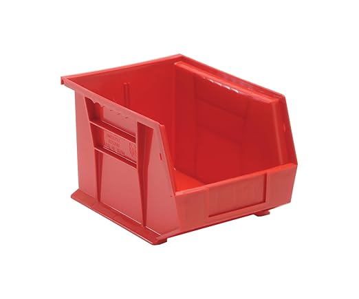 QUANTUM STORAGE SYSTEMS K-QUS239RD-4 4-Pack Ultra-Stack and Hang Bins, 10-3/4" x 8-1/4" x 7", Red