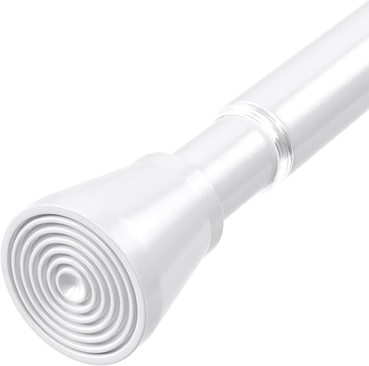 MEXAU Shower Curtain Rod 44-77 inch Tension Rod White Shower rod Non Slip Tension Curtain Rod Adjustable Curtain Rods No Drilling Shower Rods for Bathroom Windows Closet 1Pack