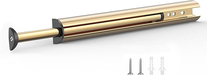 Valet Rod 14-Inch,Tenovel Closet Hanging Rod, Rust-Free Closet Hanging Clothes Hat Rack (Mounting Screws Included)-Matte Gold