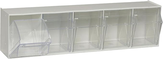 Quantum Storage Systems QTB305WT 5 Drawers Tip Out Cabinet Part Organizer White 7" H x 24" W x 6" D