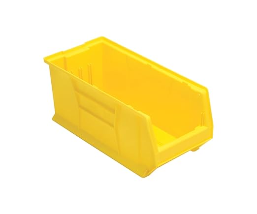 QUANTUM STORAGE SYSTEMS K-QUS953YL-1 Plastic Storage Stacking Hulk Container, 24 inch x 11 inch x 10 inch, Yellow