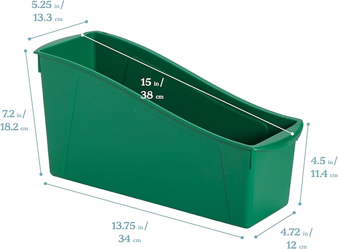 ECR4Kids Linking Plastic Storage Book Bin, Multipurpose Organization, Assorted, 10-Piece