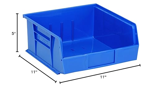 QUANTUM STORAGE SYSTEMS K-QUS235BL-4 4-Pack Ultra-Stack and Hang Bins, 10-7/8" x 11" x 5", Blue
