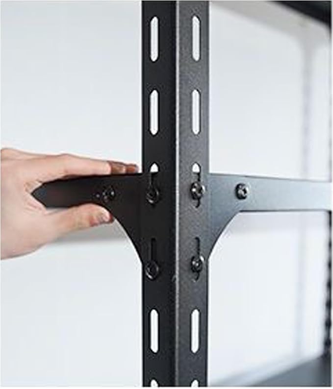 2 Layer Metal Storage Rack, Heavy Duty Adjustable Metal Rack Unit, Suitable for Garage Racks in Basements, Warehouses, and Storage Rooms, 23.6" H X 23.6" W X 11.8" D, Black