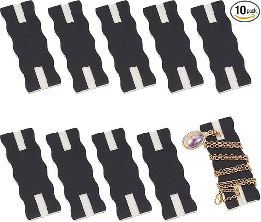 OLYCRAFT 10pcs Portable Tangle-Free Jewelry Organizer 2.5x1x0.1 Inch Black Rectangle Tangle-Free Necklaces Organizer Necklace Card Holder Universal Jewelry Storage Case for Chain Necklaces Storage