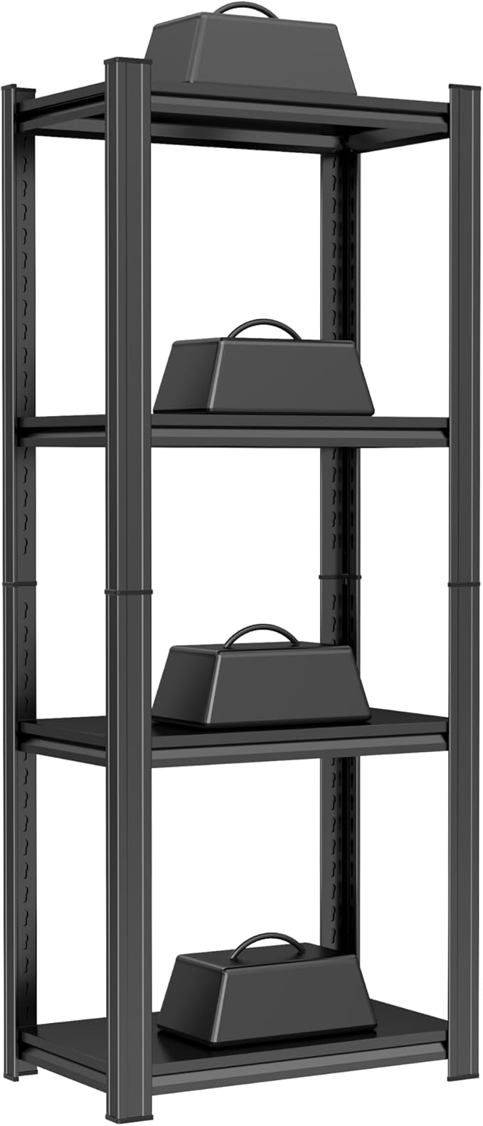 36''W Storage Shelves Heavy Duty, Adjustable 4Tier Industrial Shelving Unit, Metal Utility Shelf for Basement, Kitchen, Garage, Badroom, Warehouse and Workshop (63''Hx36''Wx12''D, Black)