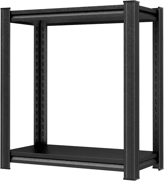 PRESTELION 2-Tier Storage Shelves Metal Shelving Unit Storage Rack (11.8" D x 13.8" W x 22" H),Black