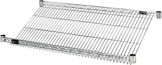 Quantum Storage Systems 2436SL-1 Slanted Shelf, Chrome Finish, 400 lb. Load Capacity, 6' H x 36' W x 24' D