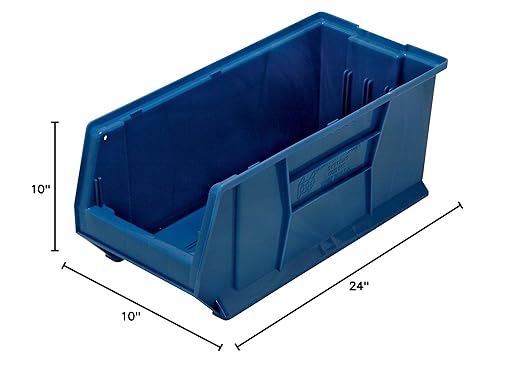 QUANTUM STORAGE SYSTEMS K-QUS953BL-1 Plastic Storage Stacking Hulk Container, 24" x 11" x 10", Blue