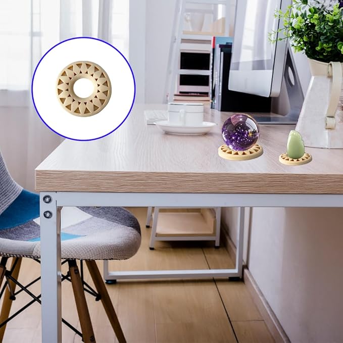 36 Pcs Refined Sphere Stand Wood, 3 Size Crystal Ball Stands for Home Decor Egg Rocks Holder