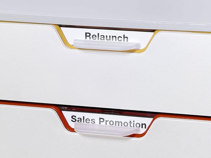 Durable VARICOLOR 4 Drawer Unit - White Desktop Drawer Set with 4 Color Coded Draws - Letter Size Files - Perfect for Storing Documents and Paper Work