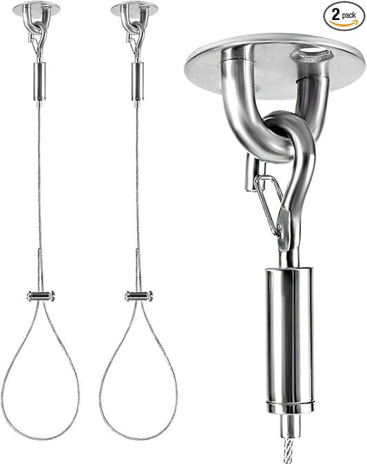 2 Packs Ceiling Support for Closet Rod, Prevents Sagging, 60'' Adjustable Closet Rod Support Bracket, Stainless Steel Ceiling Support Assembly, Heavy Duty Wardrobe Pipe Bracket Rod Holder