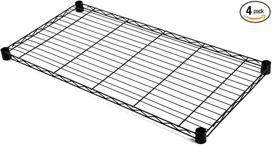 Quantum Storage Systems 1836BK-4 Wire Add-On Shelf Black Epoxy 36" W x 18" D 4 Pack