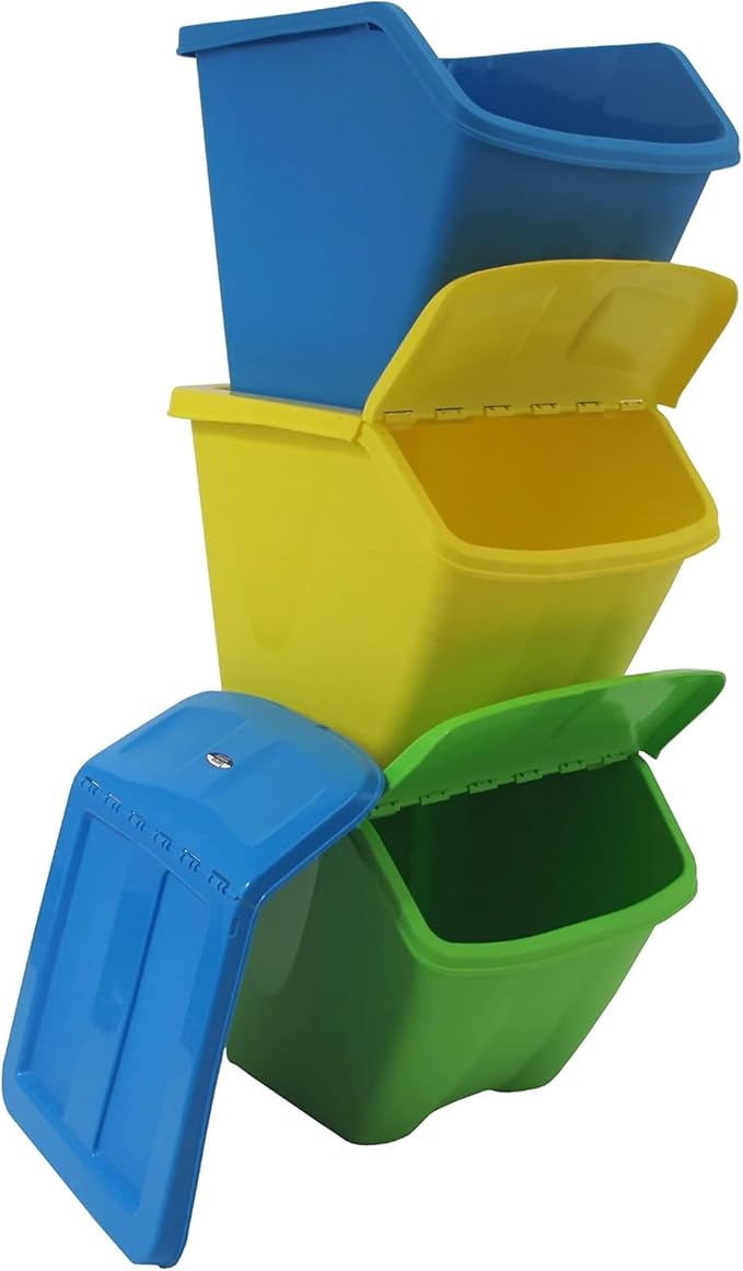 Redmon Since 1883 10 Gallon Stackable Shutter 3 PC Set Bins (7319)
