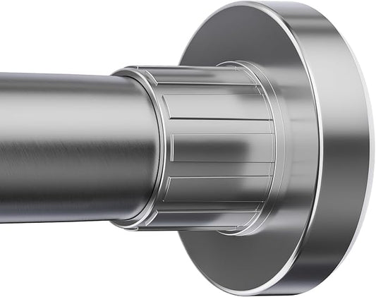 Ausemku Shower Curtain Rod 32-50 Inch Adjustable - 1 Inch Diameter Heavy Duty No drill Spring Tension Shower Rod, Non-Slip Rustproof Telescopic Rod for Bathroom, Nickel