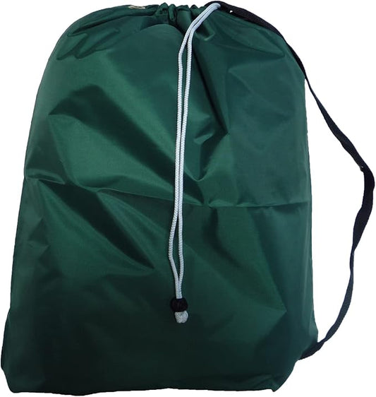 Laundry Bag with Strap for Travel, Drawstring, Lock Closure, Grommets, Color: Green, Small Size: 22x28