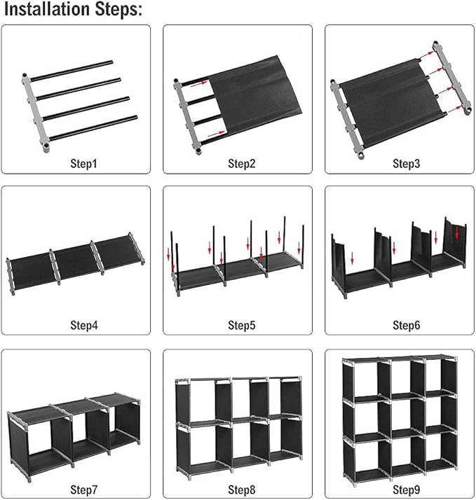 Storage Cubes Organizer,Decorative 9-Cubes Modular Cabinet,DIY Stackable Shelves Multifunctional Modular Bookcase Closet Cabinet for Bedroom, Living Room, Office (3 Tier 6 Cube)