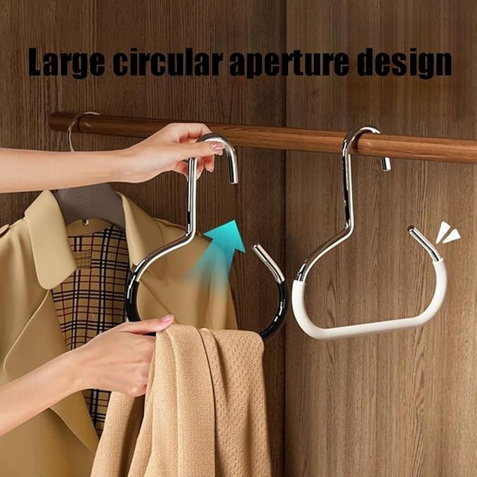 Durable Steel Hangers: Maximize Closet Space with Versatile Storage, Non-Slip Stainless Steel Clothes Rack Organizer for Hats, Ties, Scarves, Clothes (2, Mix)