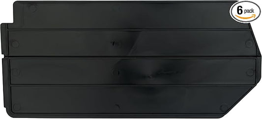 Akro-Mils 40245 Plastic Length Dividers for AkroBins Stackable Storage Bins Models 30240, 30245, Custom Storage Inserts for Tools, Crafts & Supplies, 6-Pack, Black