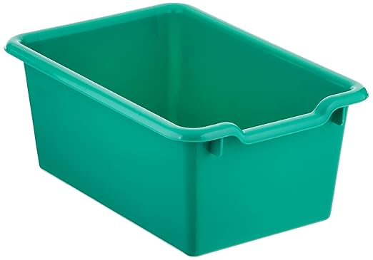 ECR4Kids Scoop Front Storage Bin, Multipurpose Organization, Emerald, 5-Piece