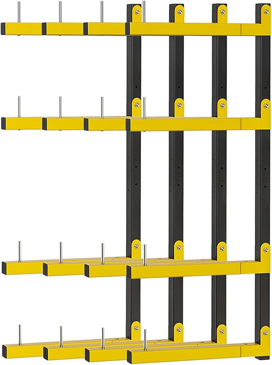 Lumber Storage Rack, Upgrade Cantilever Folding Lumber Rack Wall Mount, Metal 8 Tier 32 Inch Plywood Scrap Wood Storage Rack