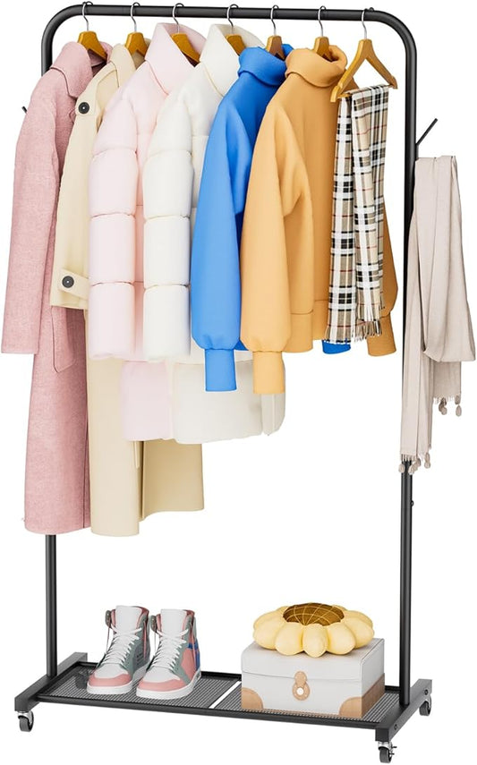 SINGAYE Clothes Rack Garment Coat ：Drying Clothing Racks Metal Freestanding for Hanging Clothes Portable Closet for Laundry Bedroom Black