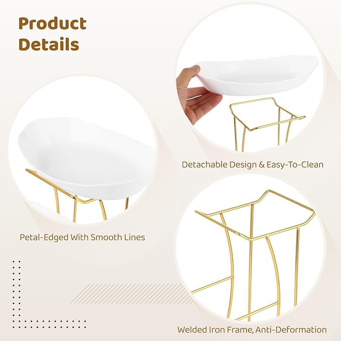 OMISTAR 3 Tier Fruit Bowl for Kitchen Counter, Gold Metal Stand Tiered Fruit Basket, ABS Serving Bowls, 11.2 in Lightweight Luxury Multi-Layer Snack Rack for Home Living Room