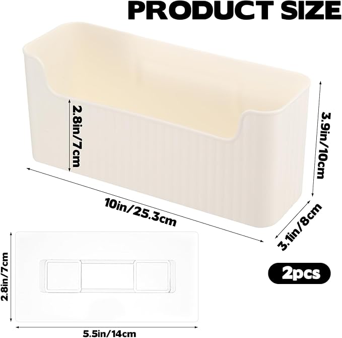 Rainmae 2 Pack Kitchen Cabinet Door Organizer, Lid Organizer Inside Cabinet Wall Mounted Plastic Storage Box Under Sink Door Organizer Lunchbox Lid Container for Kitchen Bathroom Organization