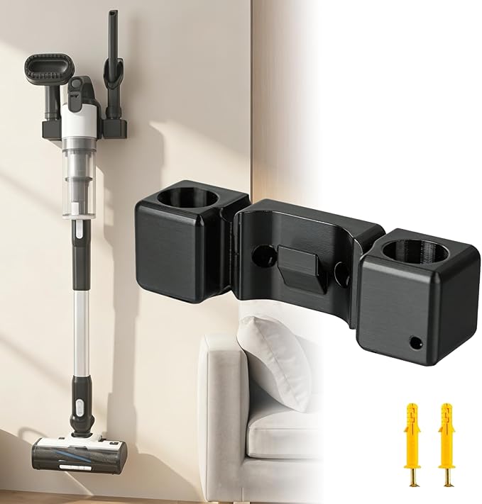 Wall Mount Storage Holder Organizer for Levoit LVAC-200 Cordless Vacuum,Space-Saving Accessory Docking Station Bracket for Extension Wand,Floor Brush&Crevice Tools,Stable&Compact,Easy Installation