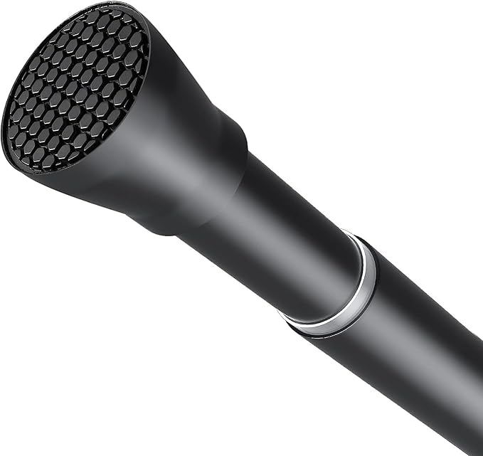 Shower Tension Curtain Rod Black 45 to 77 Inch Spring Tension Curtain Rod Shower Rod Non Slip Shower Curtain Rod No Drilling 1pcs for Windows Adjustable Tension Rods of Curtain Window Closet Kitchen