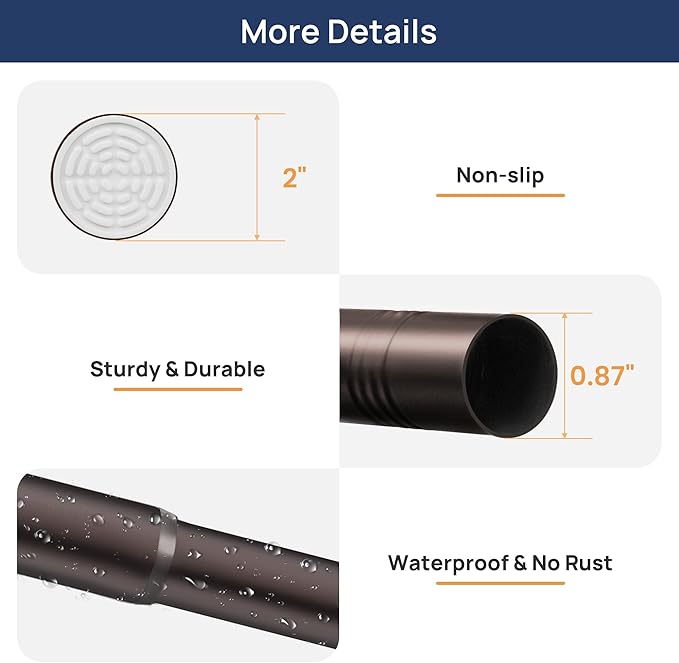 ENJOYBASICS 2 Pack Adjustable Spring Tension Curtain Rods 32 to 54 Inches, Stainless Steel Bronze Shower Rod No Drilling for Window, Bathroom, Closet, Room Divider, 7/8" Diameter