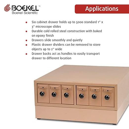 Boekel 141001 Modular Slide Storage Cabinet Base with Rubber Feet, 15-3/4" W x 18-3/4" D x 2-3/4" H,Base Only, Slide Drawers Not Included