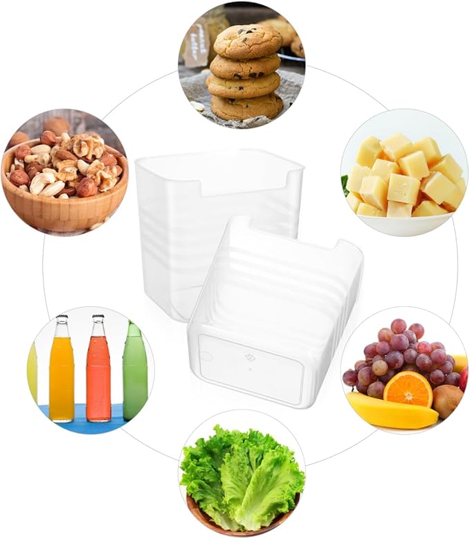 Zerodeko 2-Pack Fridge Side Door Storage Boxes Translucent Refrigerator Organizer Bins for Kitchen Essentials and Condiments Space-Saving Solution