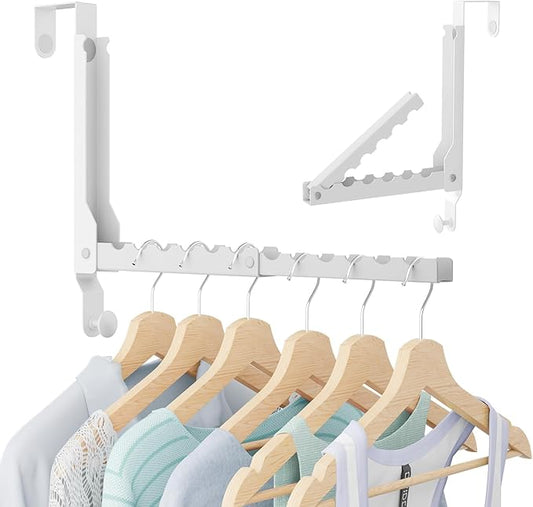 Over The Door Hooks, Extended Over The Door Clothes Hanger with 11 Ridges,Space-Saving Over The Door Drying Rack,Over the Door Hangers for Clothes,Larger Capacity Over The Door Hanger.