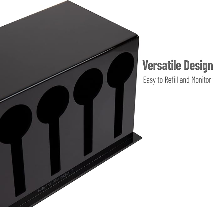 Mind Reader Utensil Dispenser, Silverware Organizer, Plastic Fork and Spoon Dispenser, Kitchen, 11"L x 5.75"W x 6"H, Black