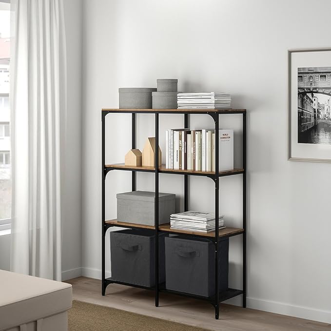 PowerKing Collapsible Storage Cubes with Handles, Fabric Foldable Bins for Closet Shelves, Durable Organization Storage Bins, 10.5'' x 11'' x 10.5'', 6 Pack, Black