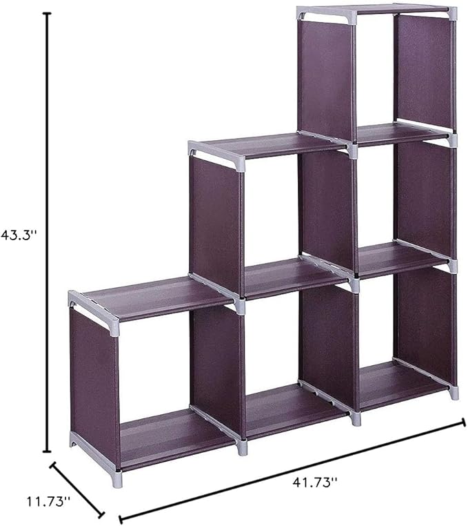 Storage Cubes Organizer,Decorative 9-Cubes Modular Cabinet,DIY Stackable Shelves Multifunctional Modular Bookcase Closet Cabinet for Bedroom, Living Room, Office (3 Tier 6 Cube)