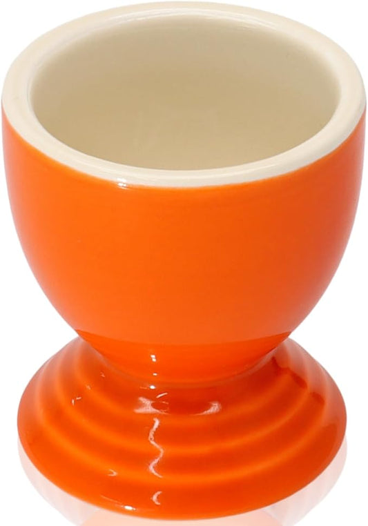 Orange Egg Cup, Ceramic Boiled Egg Holder Stoneware Porcelain Holder Gift Set Breakfast Cooking/Childhood Memories