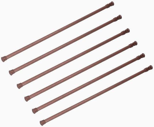 6 Pack Cupboard Bars Tension Rods 11.8-20 Inches Spring Tensions Rods Steel Adjustable Tension Curtain Rod Shower Rod Closet Rod Window Rods