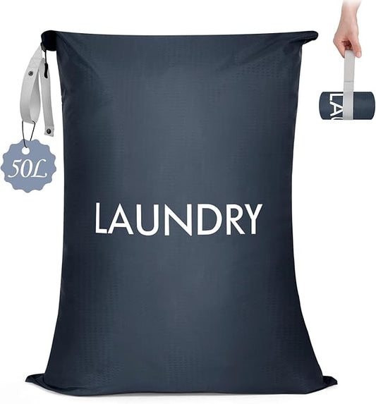 MissBoy Travel Laundry Bag with Zipper, Odor-Isolating & Splash-proof Dirty Clothes Organizer for Suitcase, Lightweight Foldable Wet Dry Bag for Gym, Camping, and Swimming