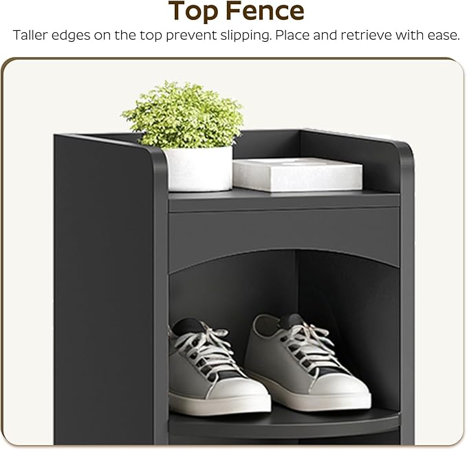 YATINEY 9-Tier Tall Shoe Rack, Wooden Shoe Storage Organizer, Narrow Shoe Cabinet with Removable Shelves for Small Spaces, Holds 9 Pairs of Shoes, for Entrance, Hallway, Black SS02BK