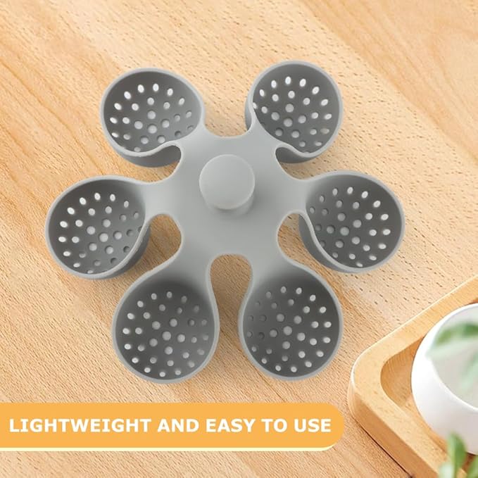 Silicone Egg Boiler Rack Freestanding Egg Boiler Eggs Cooker Hard Boiled Eggs Boilers Eg g Molds for Cooking Holds 6 Eg g Poached (COLOR:grey)