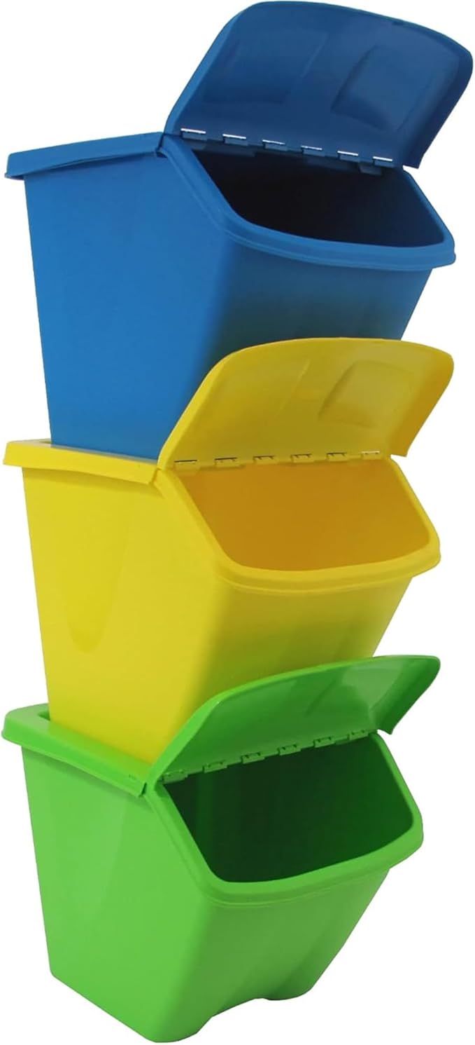 Redmon Since 1883 10 Gallon Stackable Shutter 3 PC Set Bins (7319)