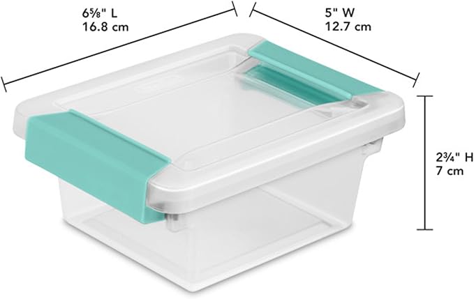 Sterilite 24-Pack Clip Box, Clear Storage for Crafts, Supplies and Office Items, Mini