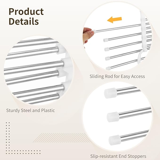 Multi Functional Folding Pants Rack, Five in One Storage Rack, White, Space Saving Design, Large Capacity (2, White)