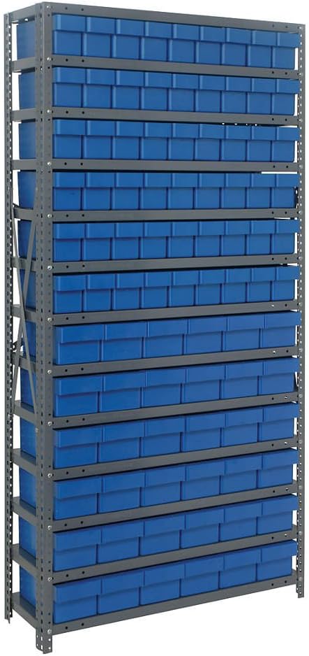 Open Shelving Storage System with Various Euro Drawers Bin Color: Blue