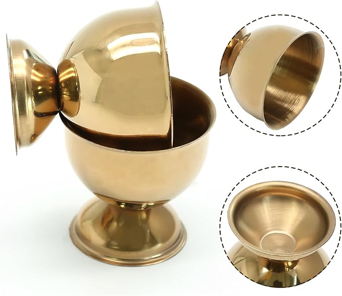 Bonsicoky 4 Pcs Gold Egg Cups - Stainless Steel Egg Holder - Egg Tray Kitchen Tool for Soft & Hard Boiled Eggs