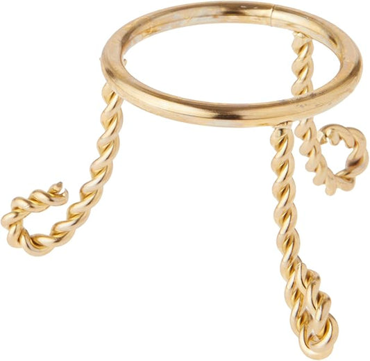 Bard's Brass-toned Egg Stand/Holder, Twisted Scroll Leg, 1.375" Diameter, Pack of 3