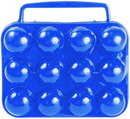 Camco Egg Carrier Holder with Built-in Handle | Ideal for RVing, Camping, Tailgating, Picnics, Road Trips and More | Safely Carry Up to 12 Eggs | Blue (51015)